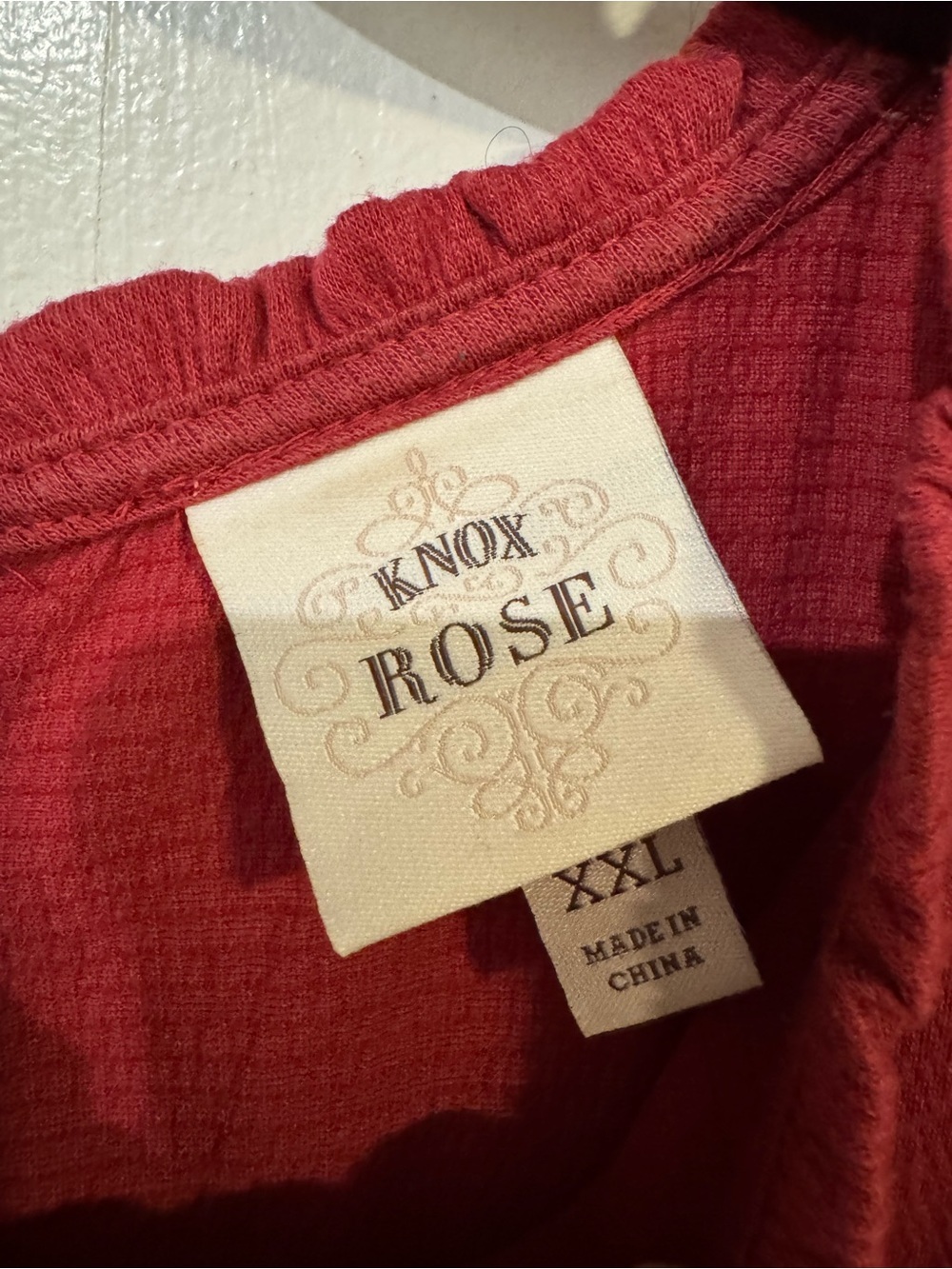 Knox Rose XXL Berry Red Tiered Babydoll Dress Boho Puff Sleeve Keyhole Back - Picture 4 of 5